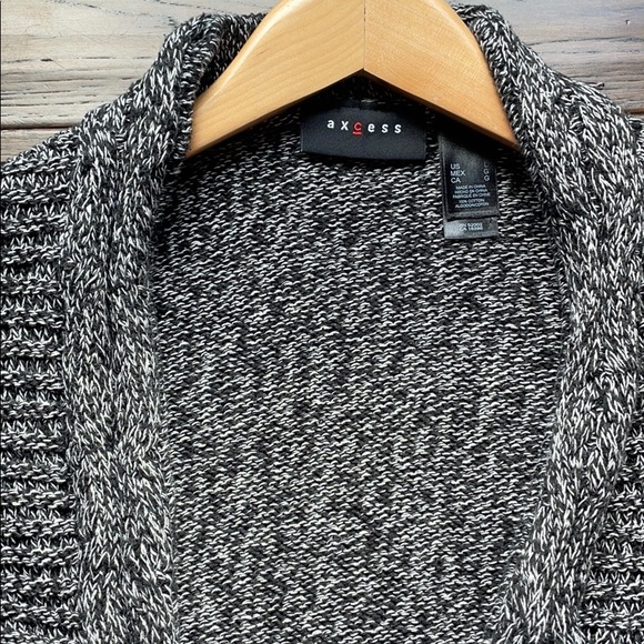 Axcess black marled open cardigan - Picture 4 of 7